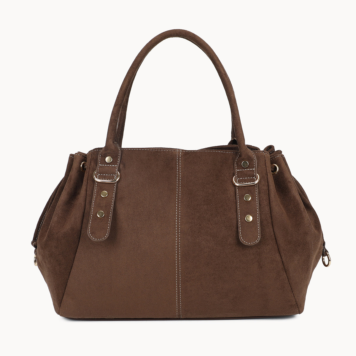 Grand sac bowling marron en suédine