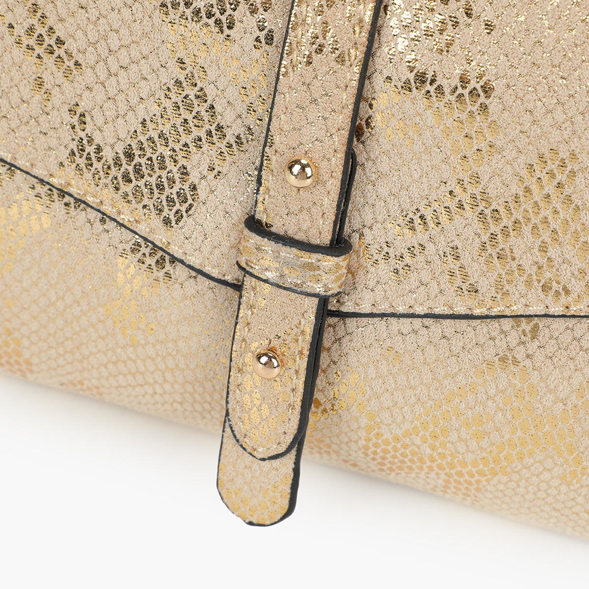 Sac porté croisé effet python doré