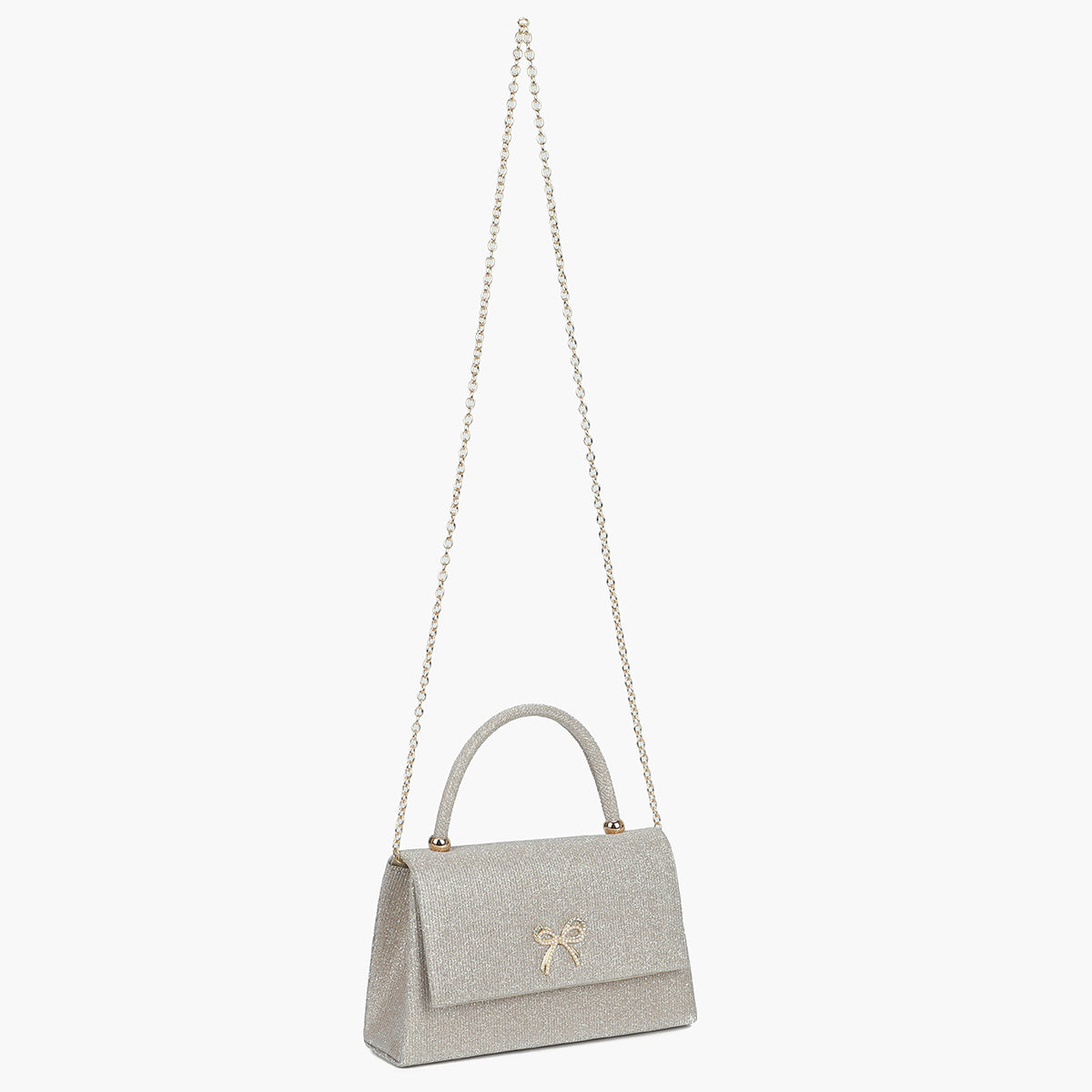 Sac à main pailleté doré