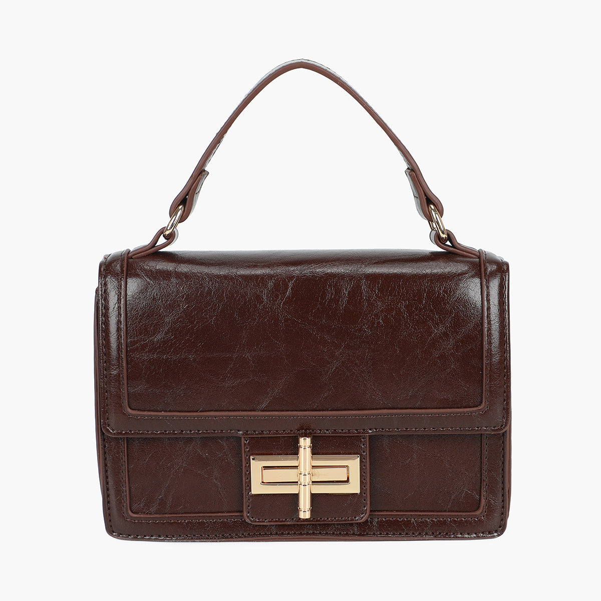 Petit sac cartable à bandoulière marron
