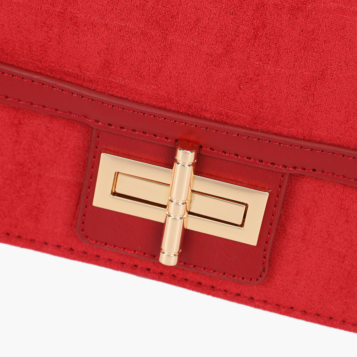 Sac rouge bimatière en suédine