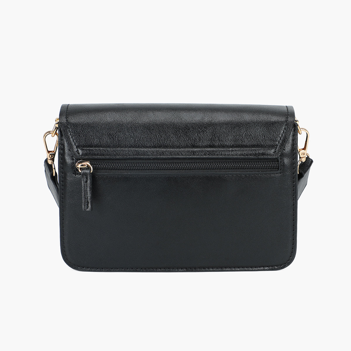 Sac porté croisé en simili cuir noir