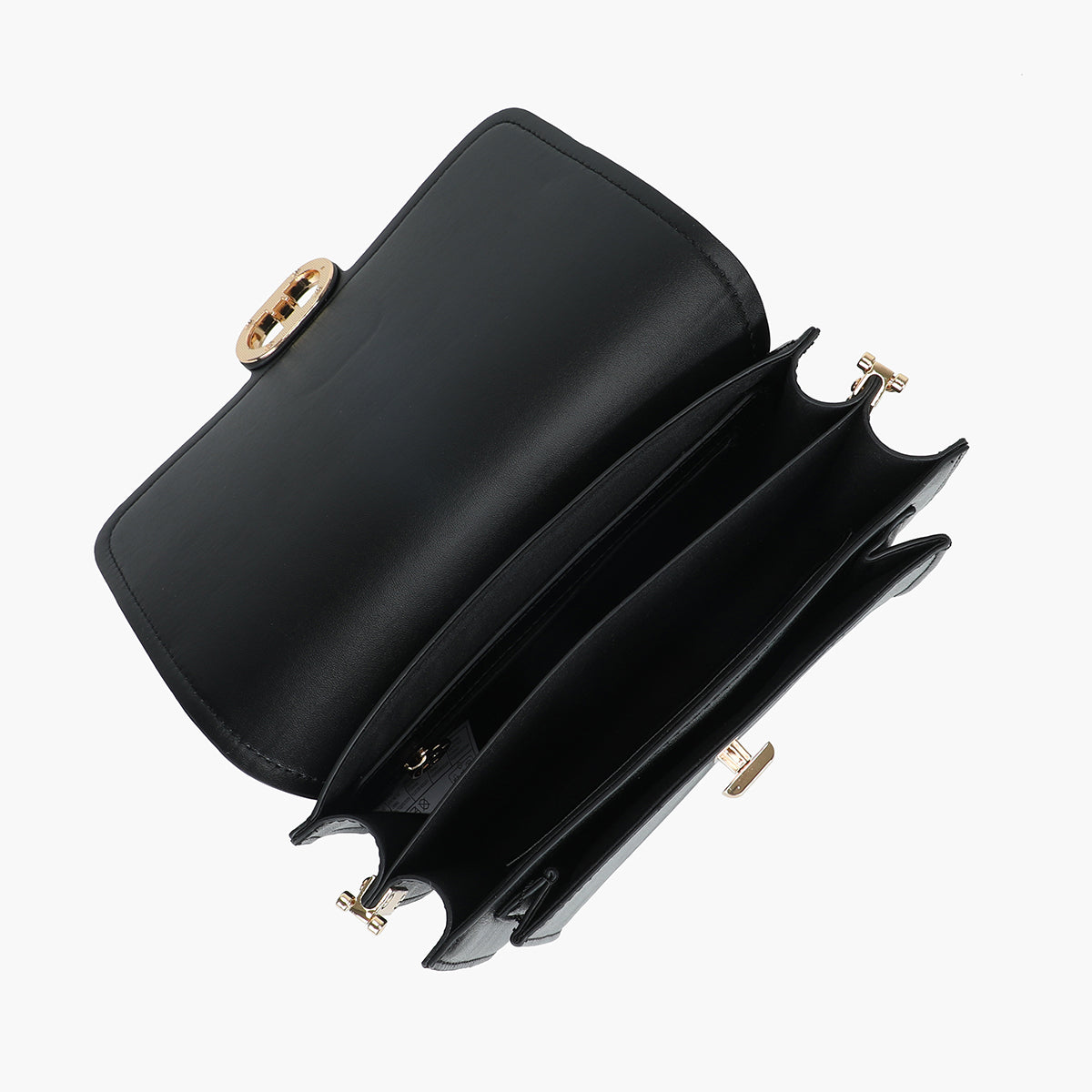 Sac porté croisé en simili cuir noir