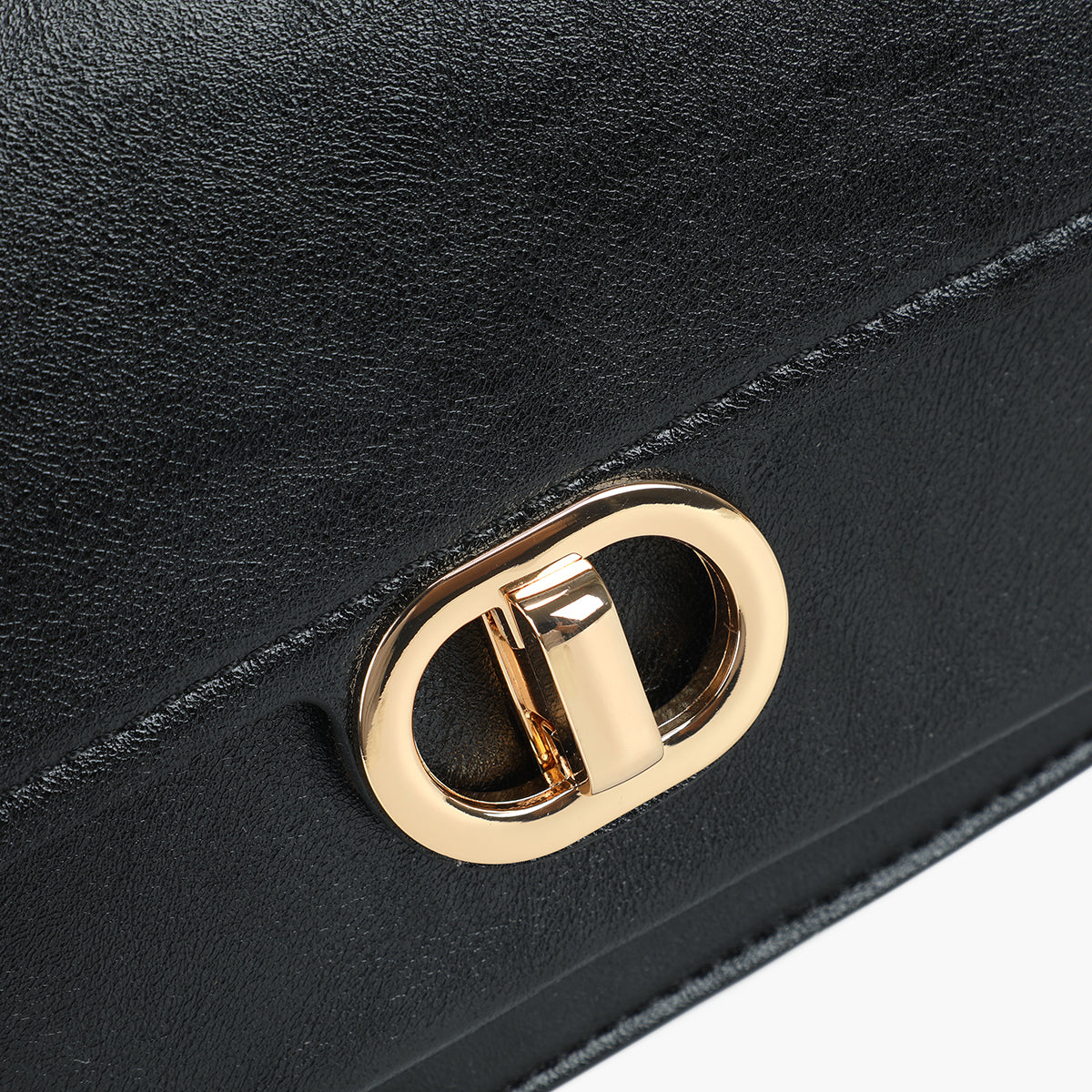 Sac porté croisé en simili cuir noir