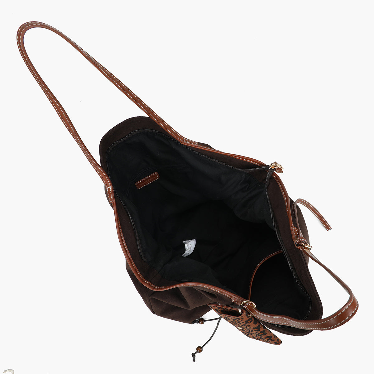 Sac cabas marron souple en suédine