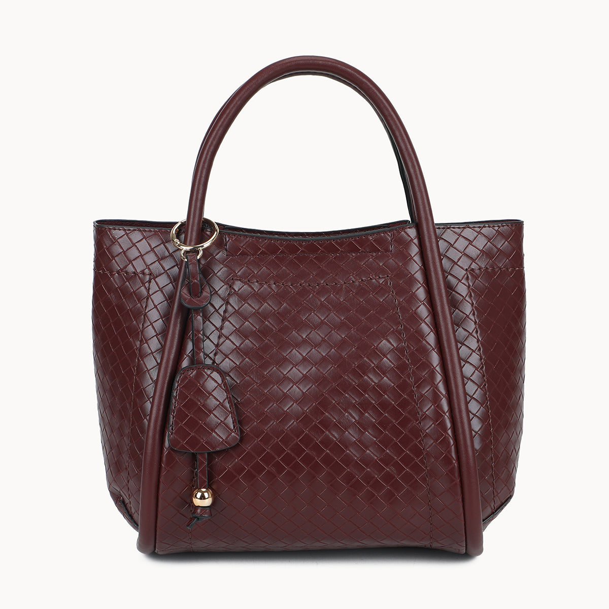 Sac à main bordeaux effet tressé