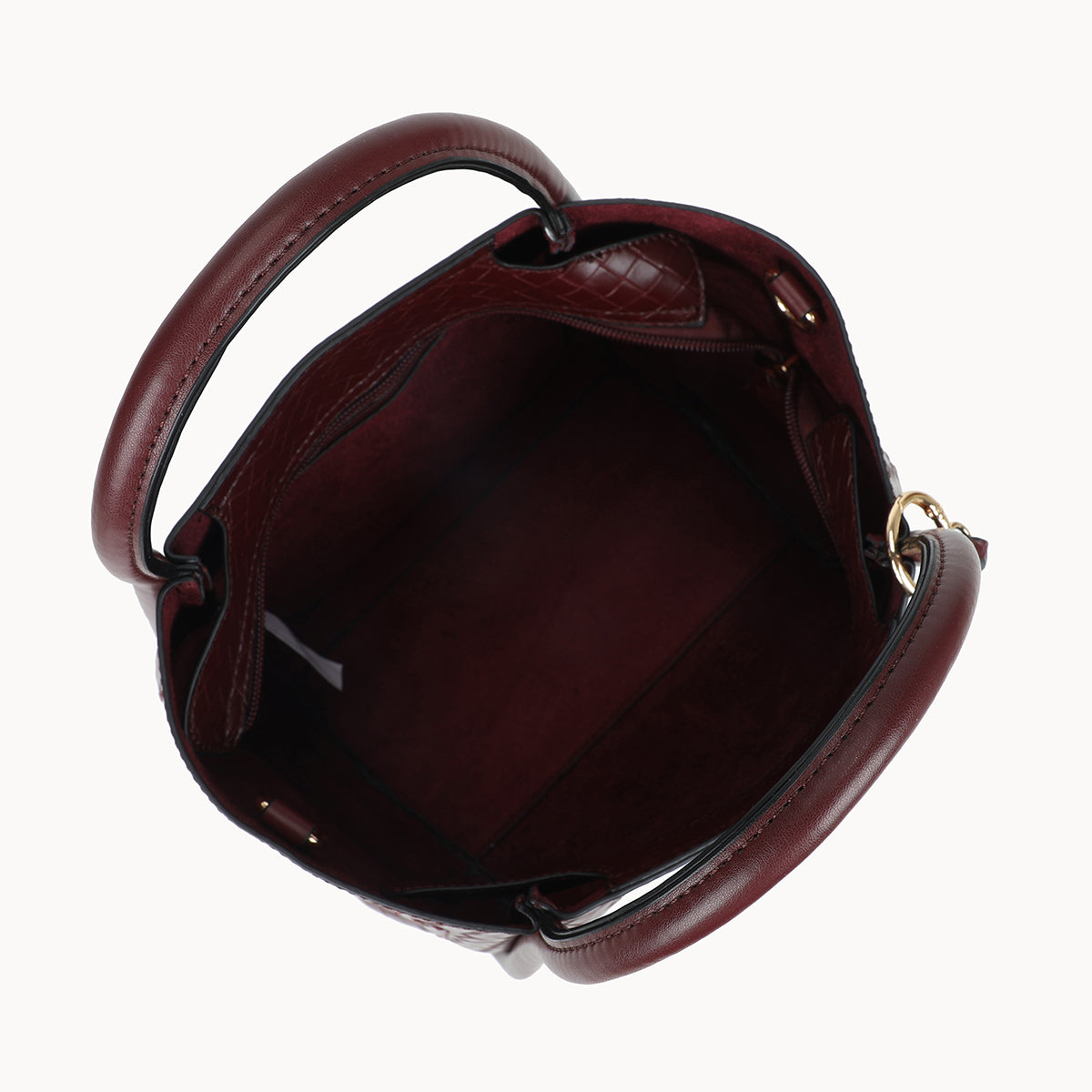 Sac à main bordeaux effet tressé