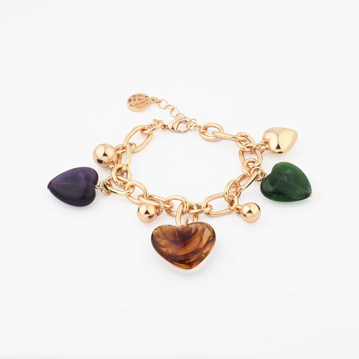 Bracelet chaîne cœur en résine