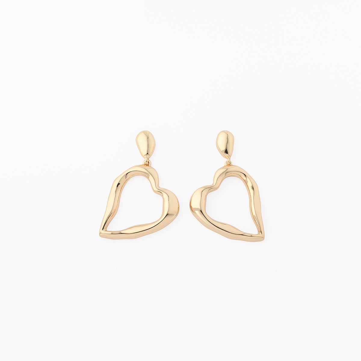 Boucles d'oreilles pendantes cœur irrégulier - Collection Recyclée