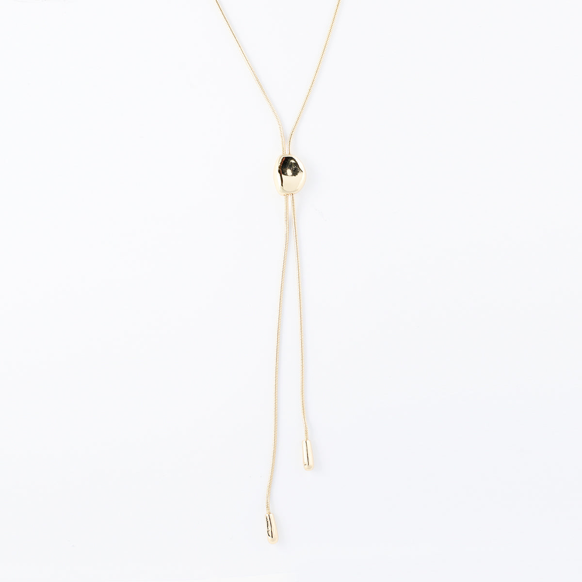Collier Y galet coulissant - Collection Recyclée