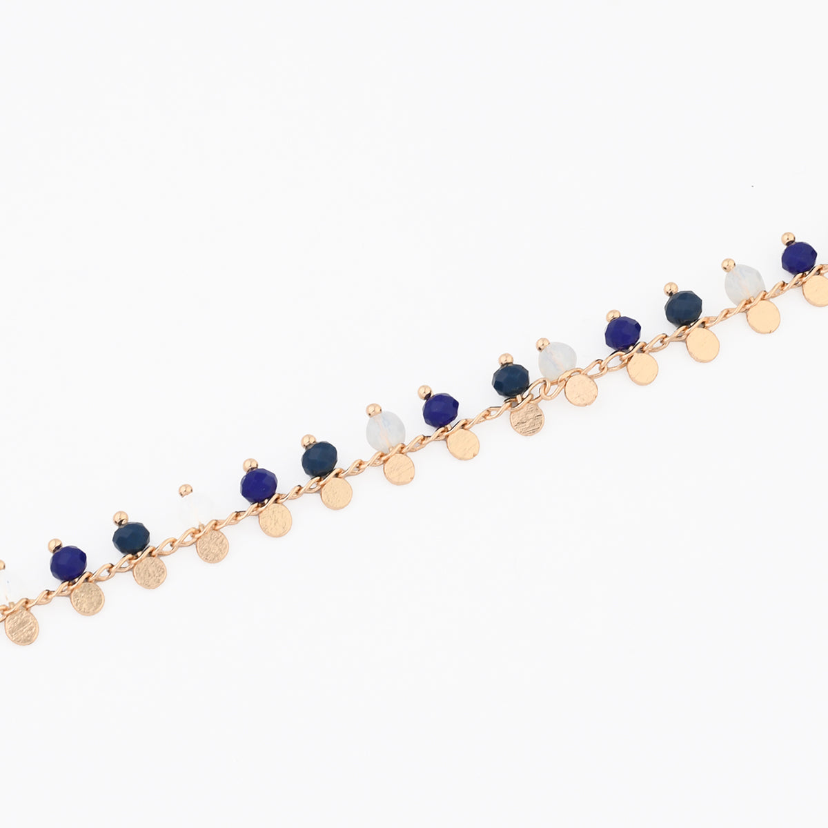 Bracelet perles à facettes bleues