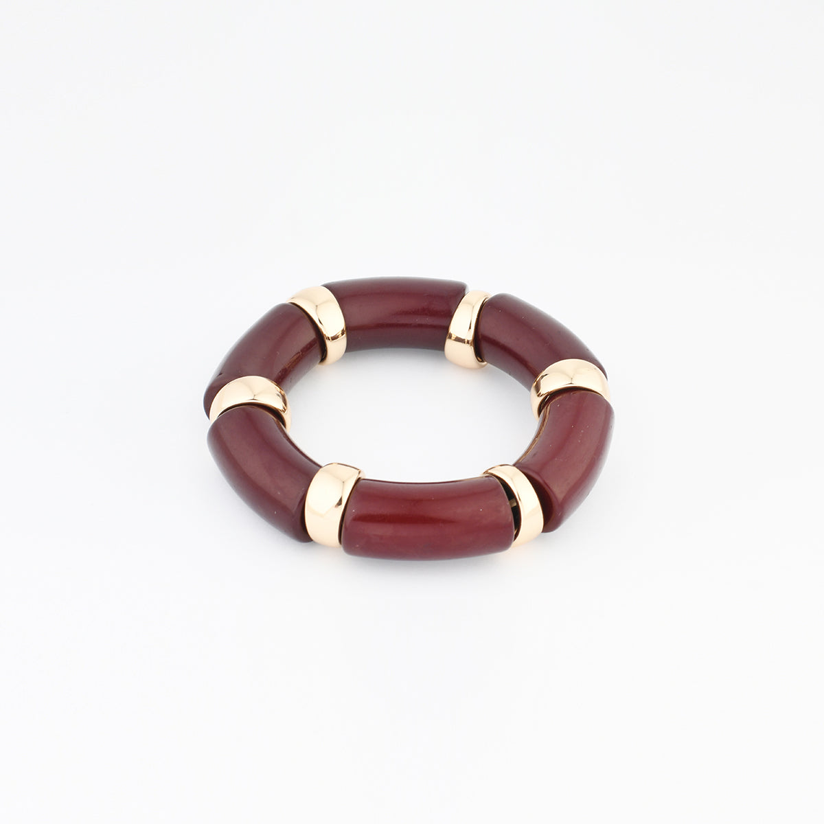 Bracelet tube bordeaux et doré