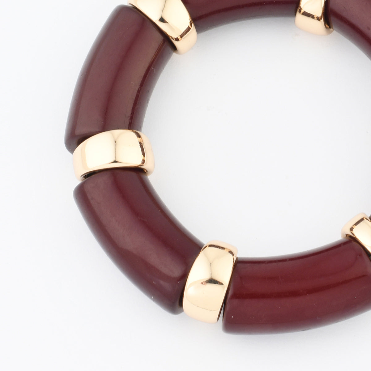 Bracelet tube bordeaux et doré