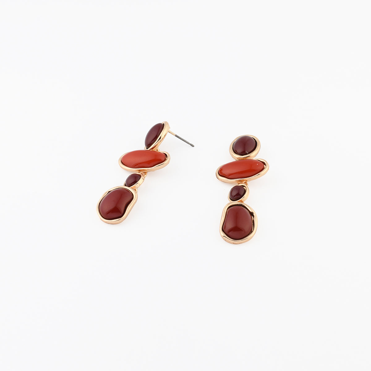 Boucles d'oreilles à cabochons bordeaux