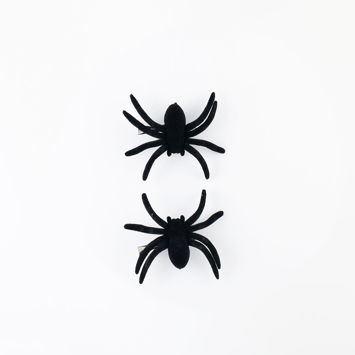 Set de 2 pinces araignées effet velours noir