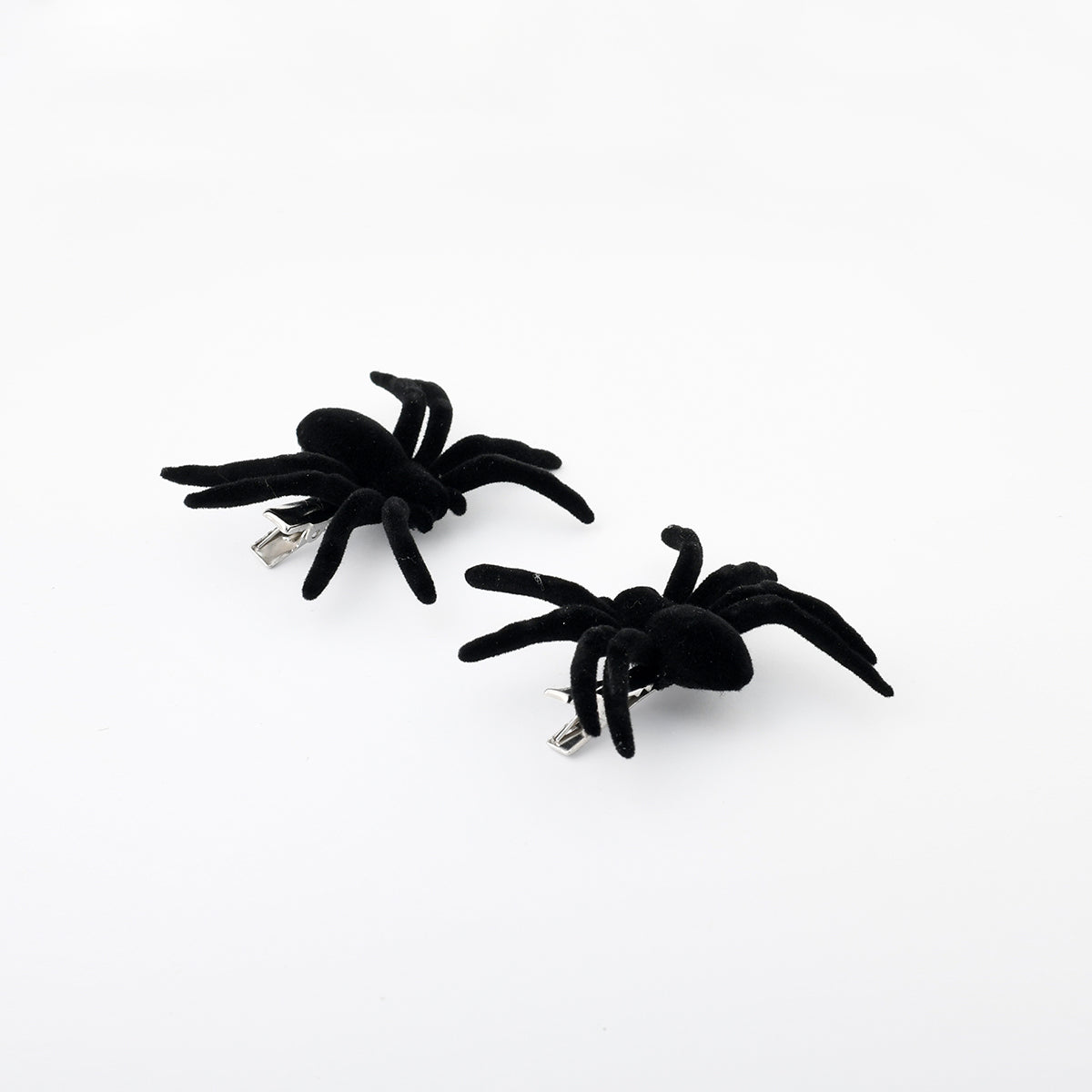 Set de 2 pinces araignées effet velours noir