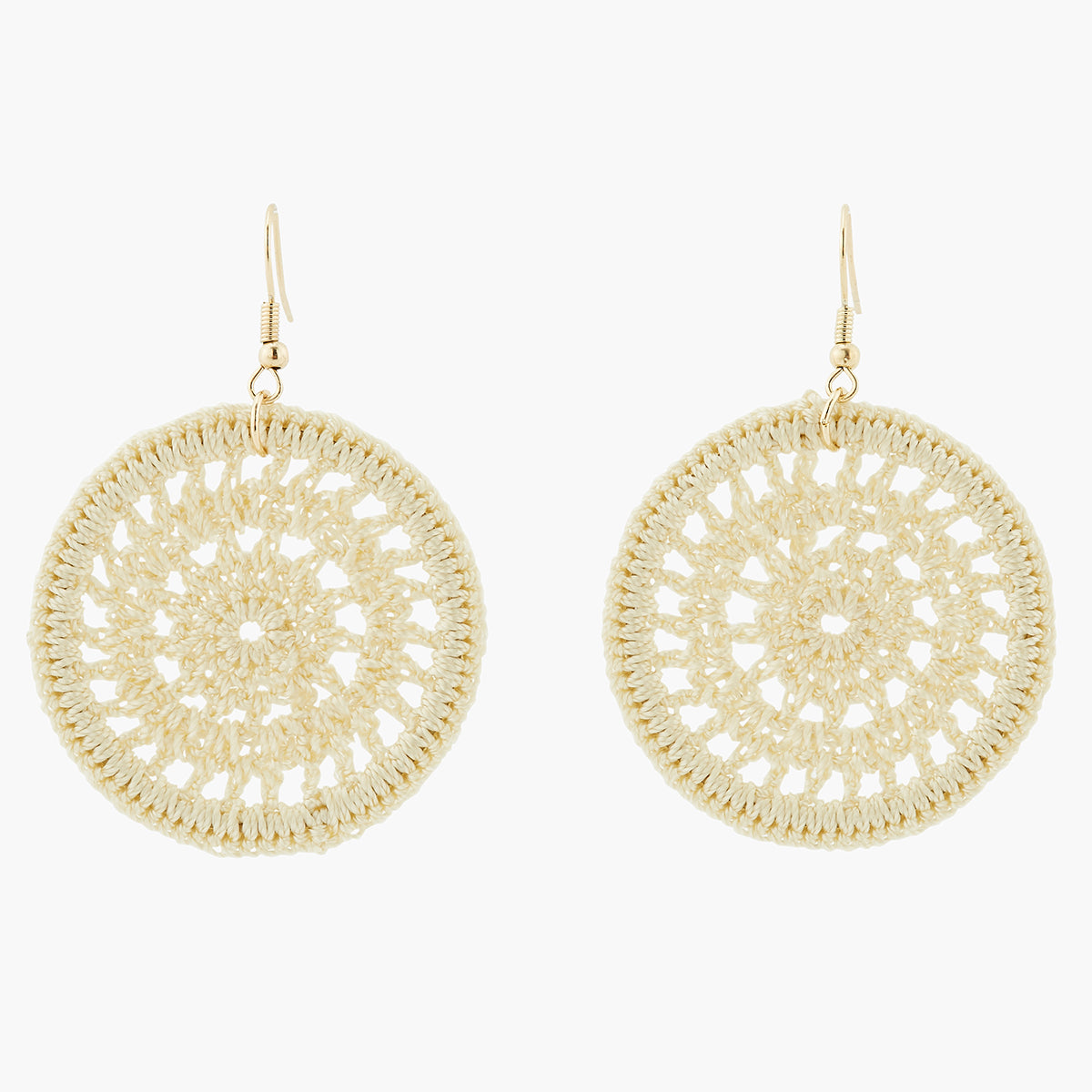 Boucles d'oreilles rondes crochet ivoire