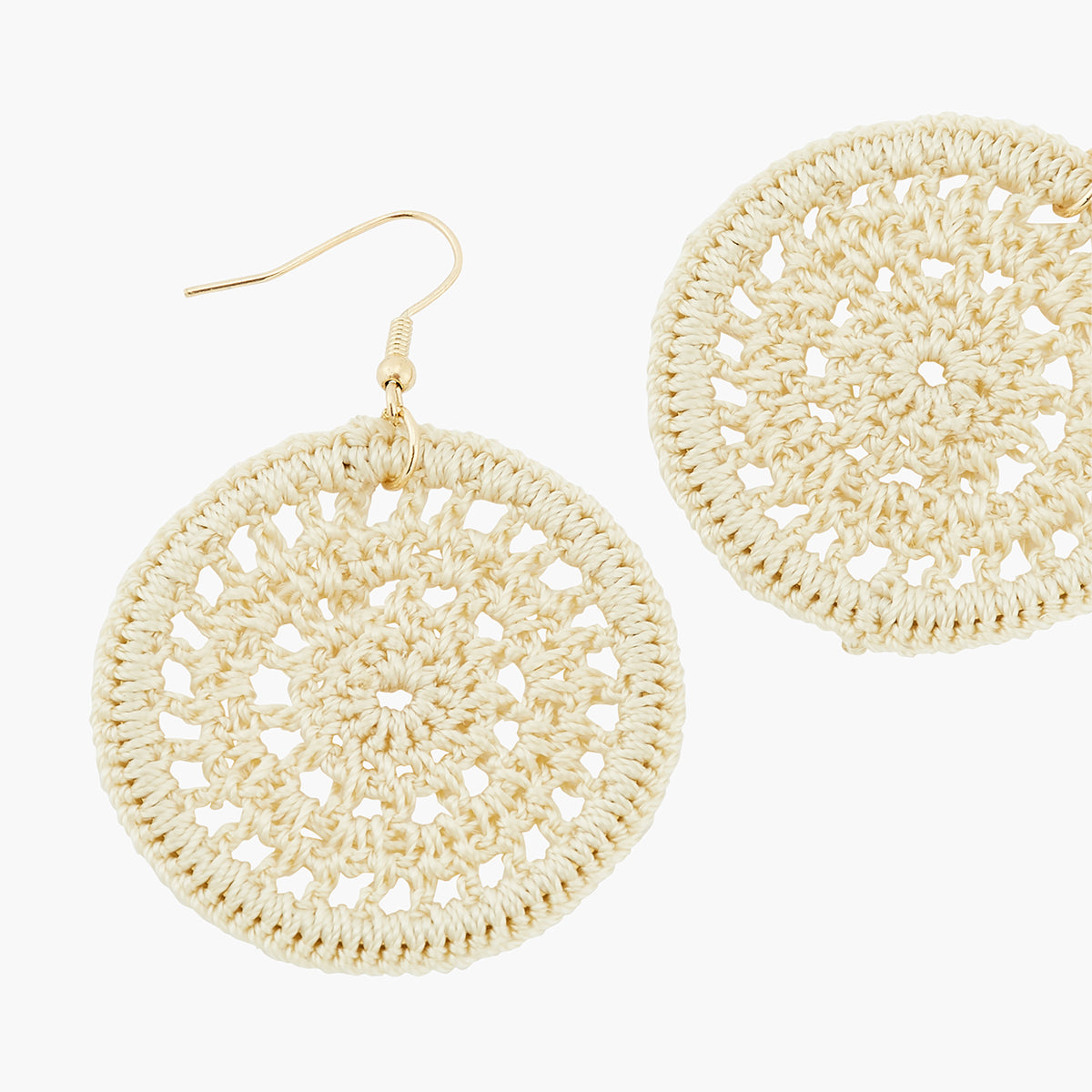 Boucles d'oreilles rondes crochet ivoire