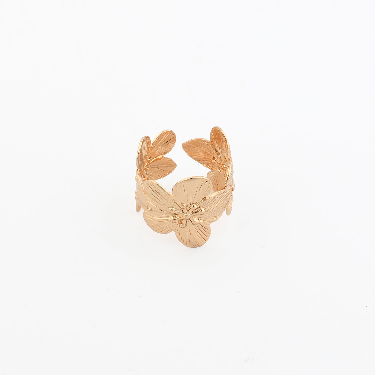 Bague fleur dorée