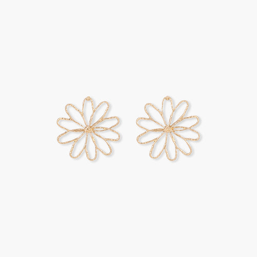 BOUCLES D'OREILLES FLEURS FILAIRES DORÉES