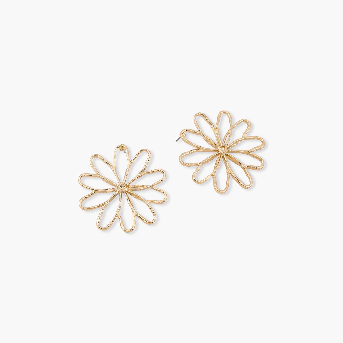 Boucles d'oreilles fleurs filaires dorées