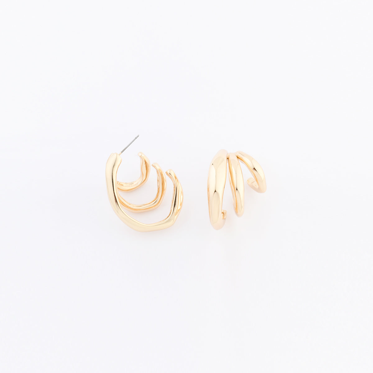 Boucles d'oreilles 3 rangs irréguliers - Collection Recyclée