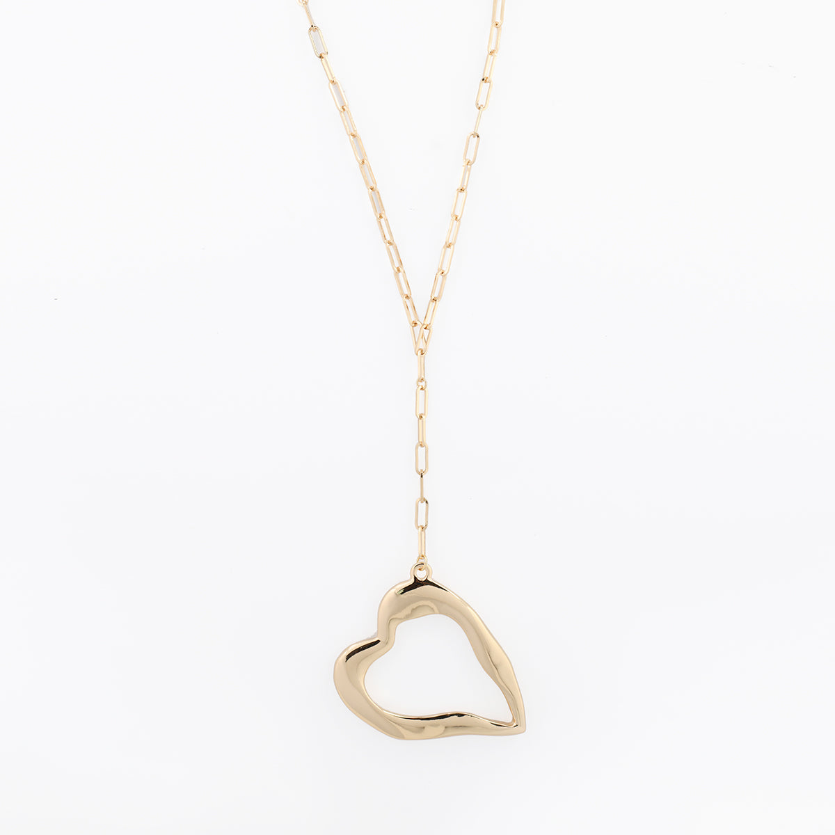 Collier Y cœur irrégulier - Collection Recyclée