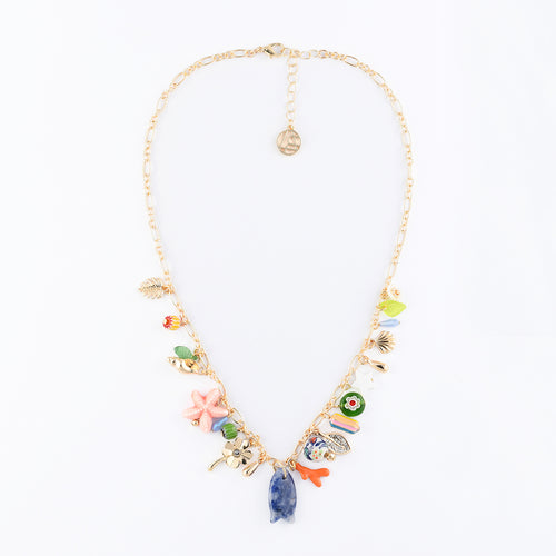 COLLIER À CHARMS FANTAISIE POISSON EN CÉRAMIQUE