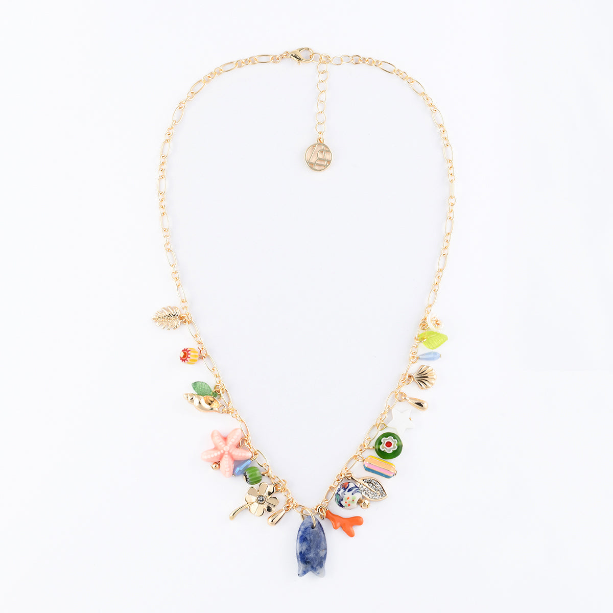 Collier à charms fantaisie poisson en céramique