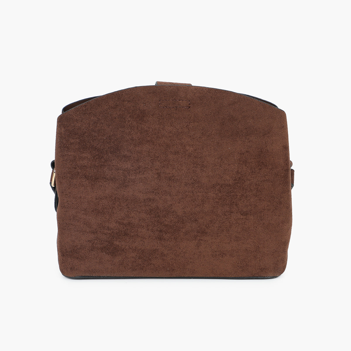 Sac seau à bandoulière effet suédé marron