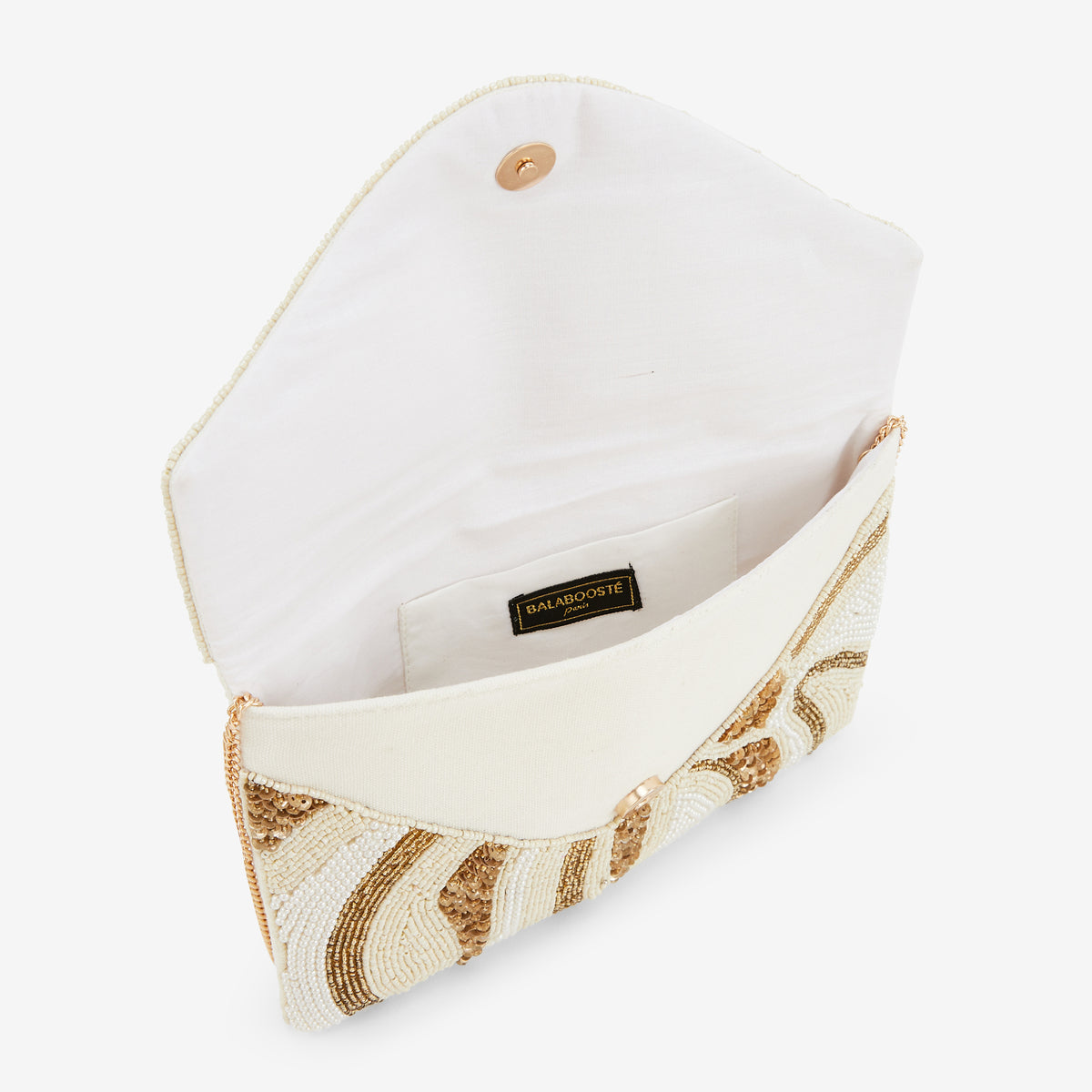 Pochette perlée motif vagues