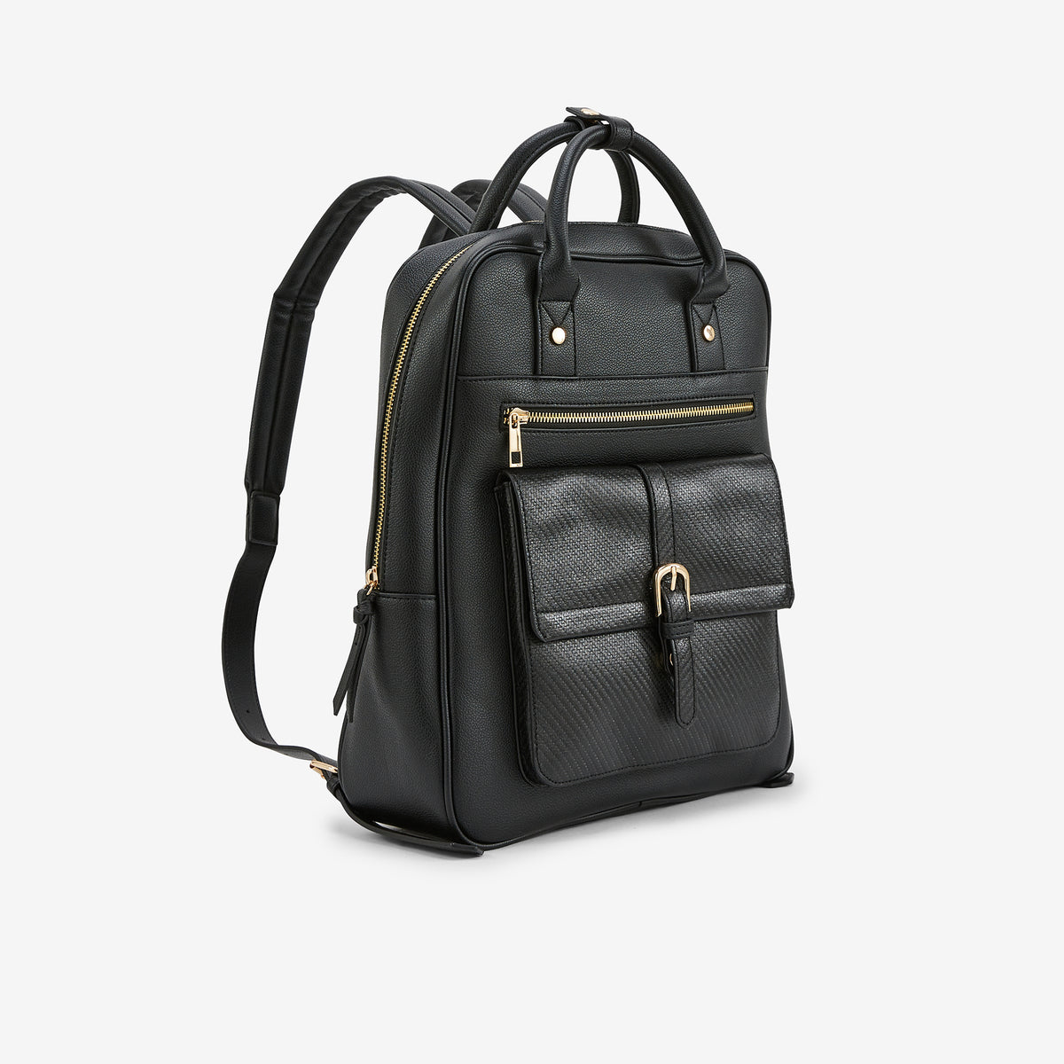 Sac à dos effet grainé noir