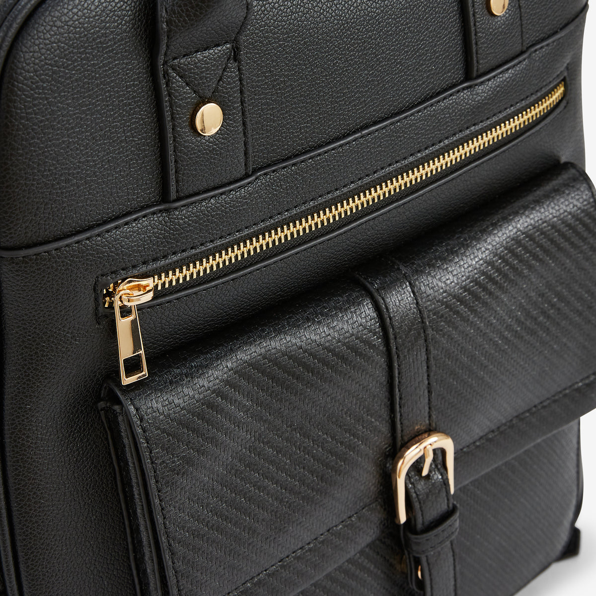 Sac à dos effet grainé noir