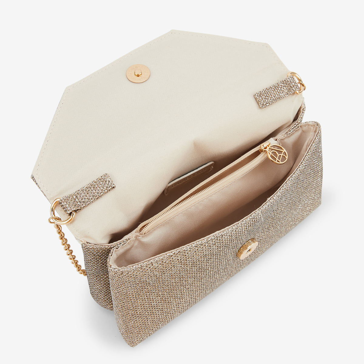 Pochette brillante dorée