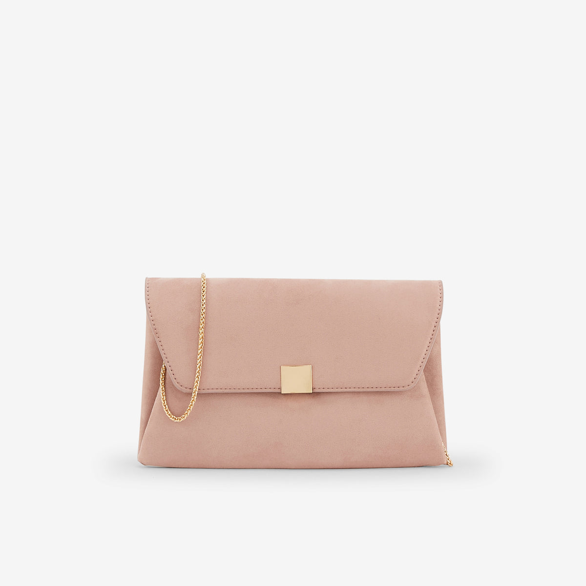 Pochette rose en suédine