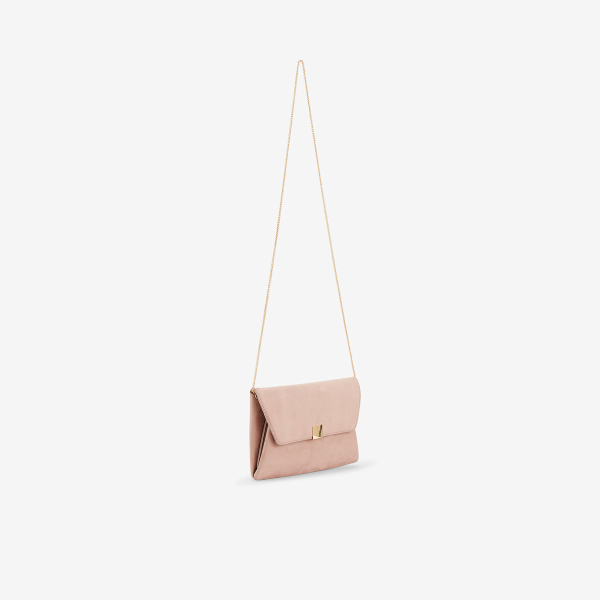 Pochette rose en suédine