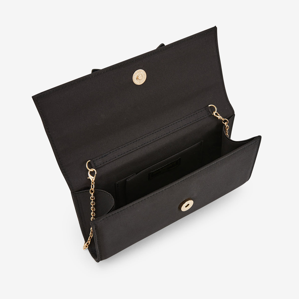 Pochette noire bi matière avec nœud décoratif