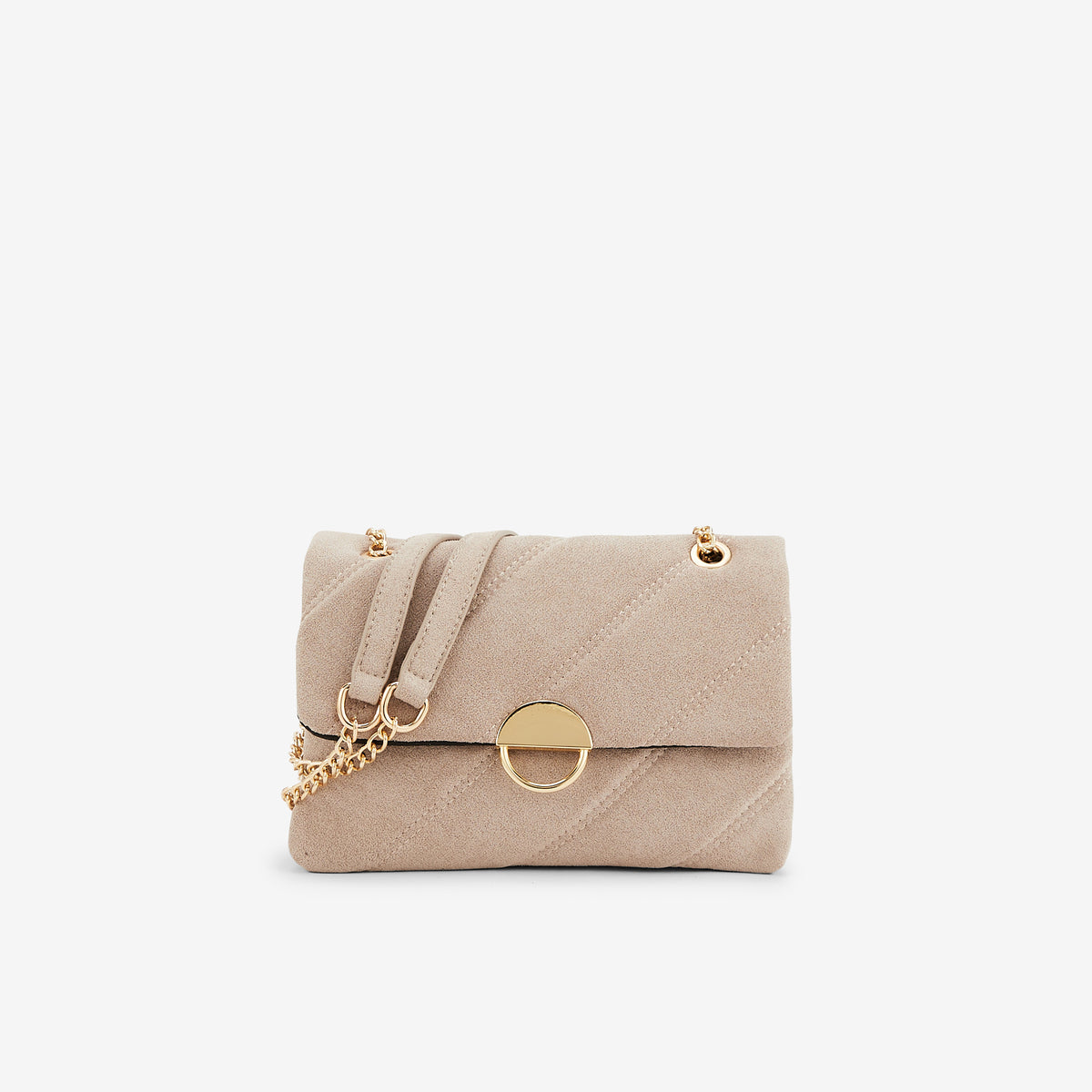 Sac à bandoulière taupe matelassé