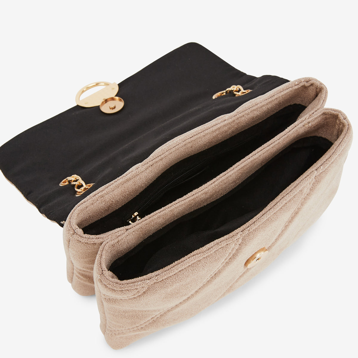 Sac à bandoulière taupe matelassé