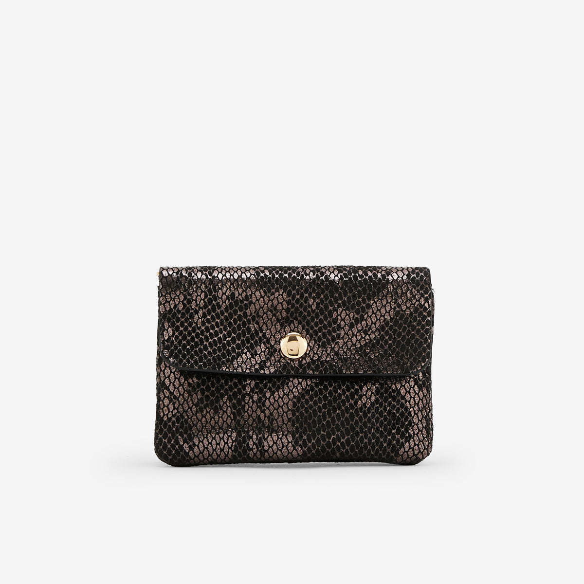 Porte-monnaie écaille métallisée noir
