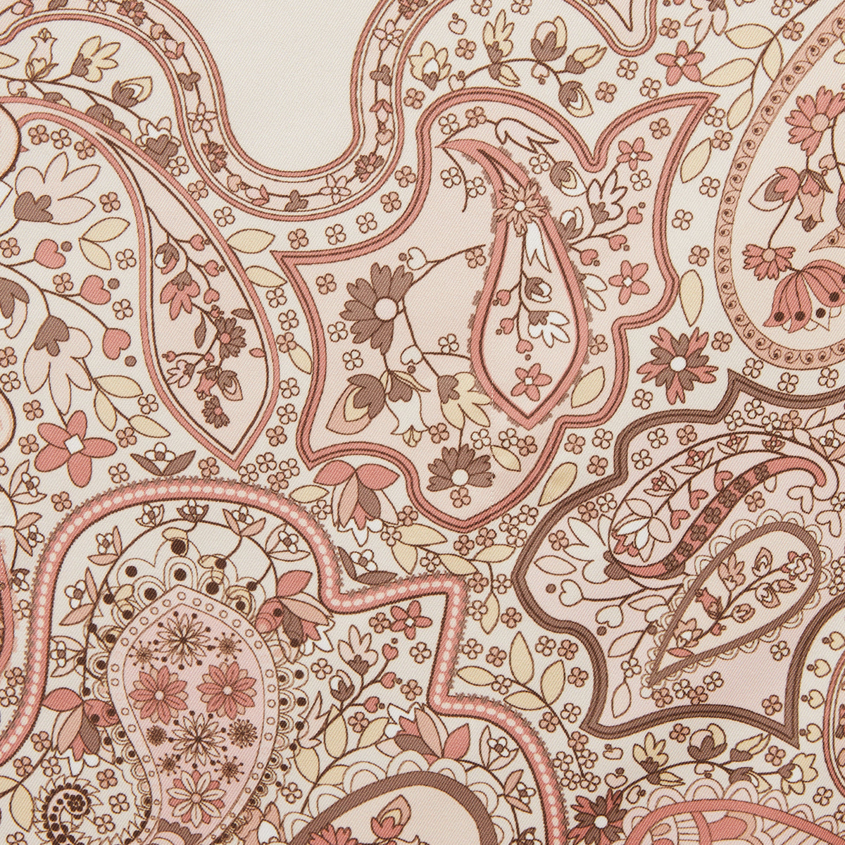 Foulard carré motif paisley rose