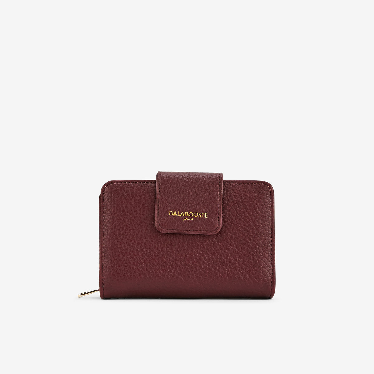 Portefeuille bordeaux effet grainé