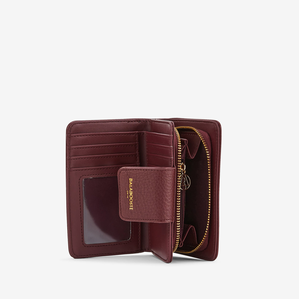 Portefeuille bordeaux effet grainé