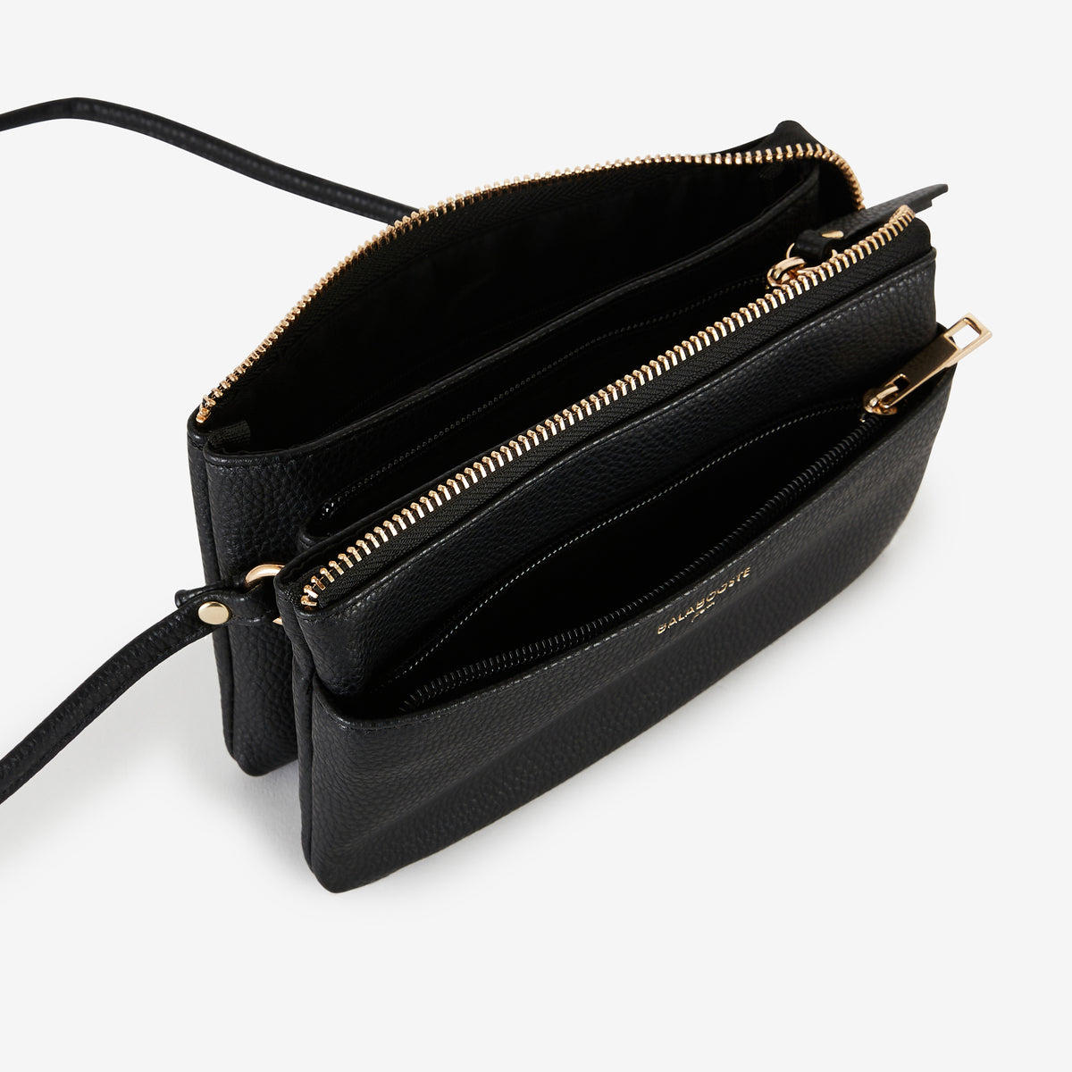 Sac multipoches noir effet grainé