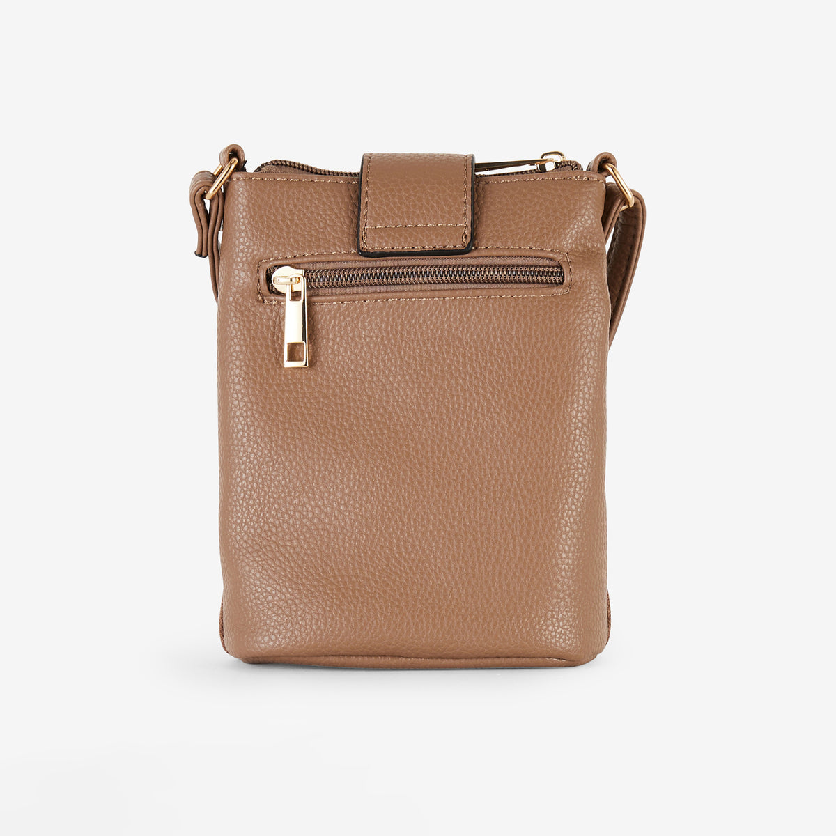 Pochette de téléphone taupe bimatière