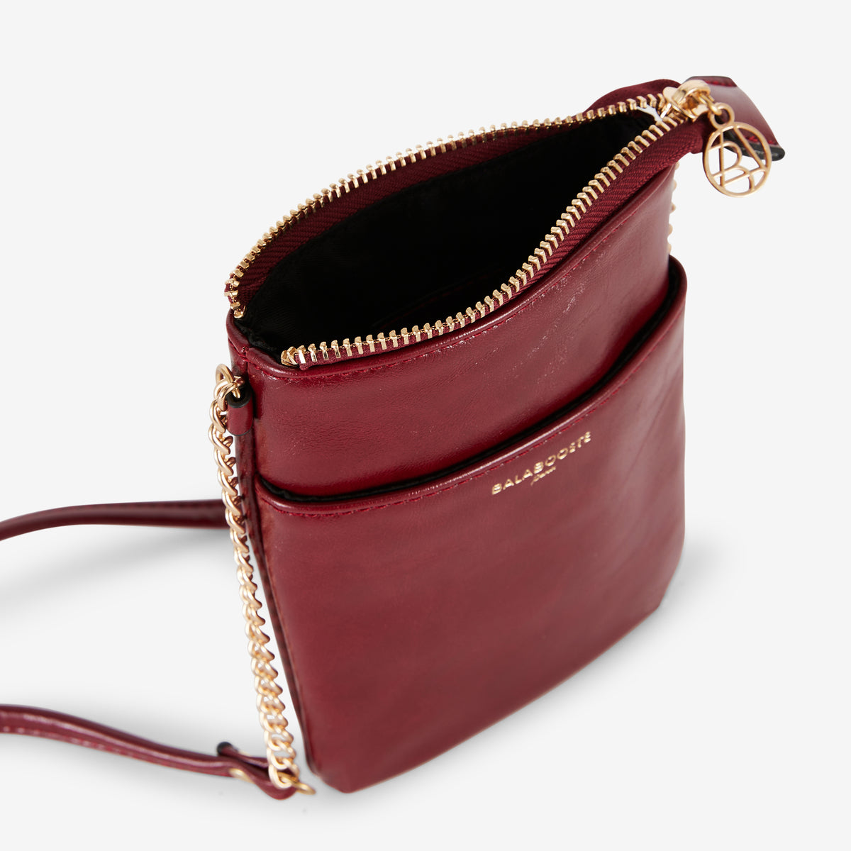 Pochette de téléphone brillante rouge