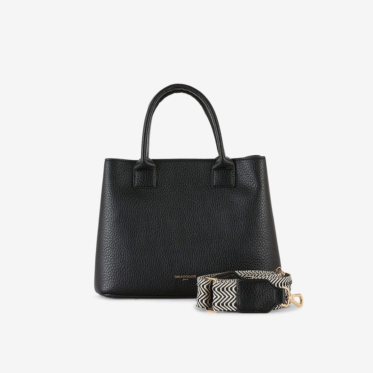 Sac porté main effet grainé noir