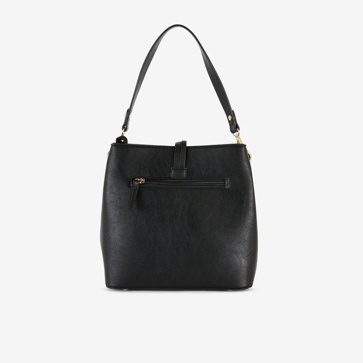 Sac seau noir en suédine