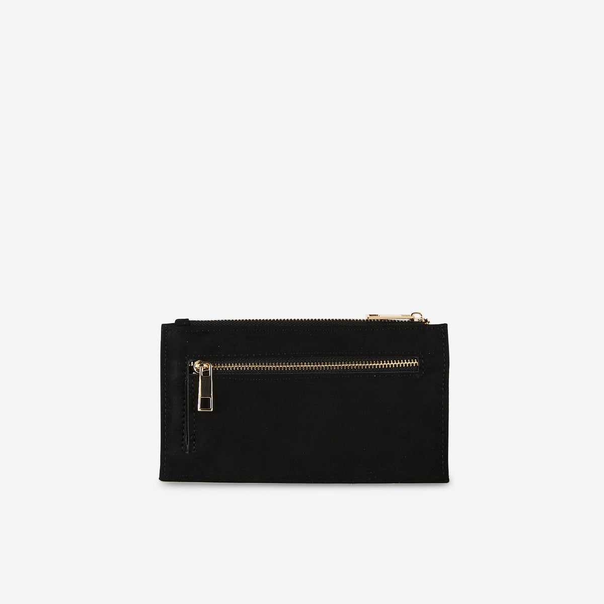 Portefeuille noir en suédine