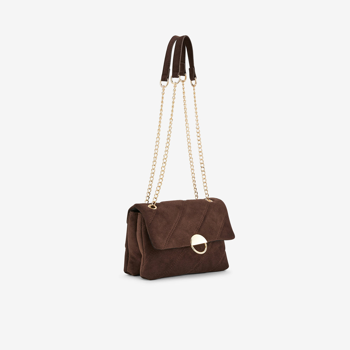 Sac à bandoulière marron matelassé